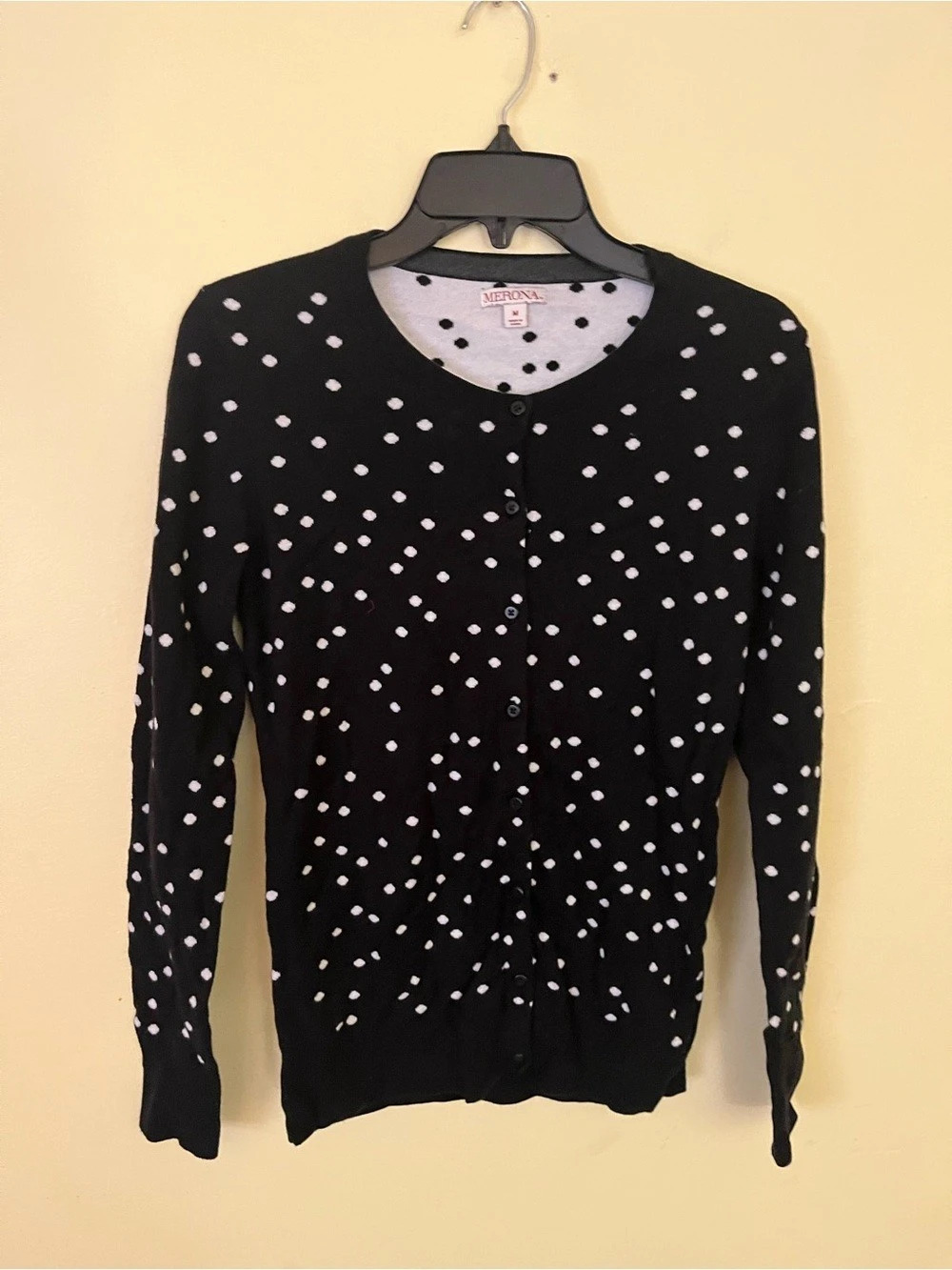 Merona Polka Dot Button-Front Cardigan Medium